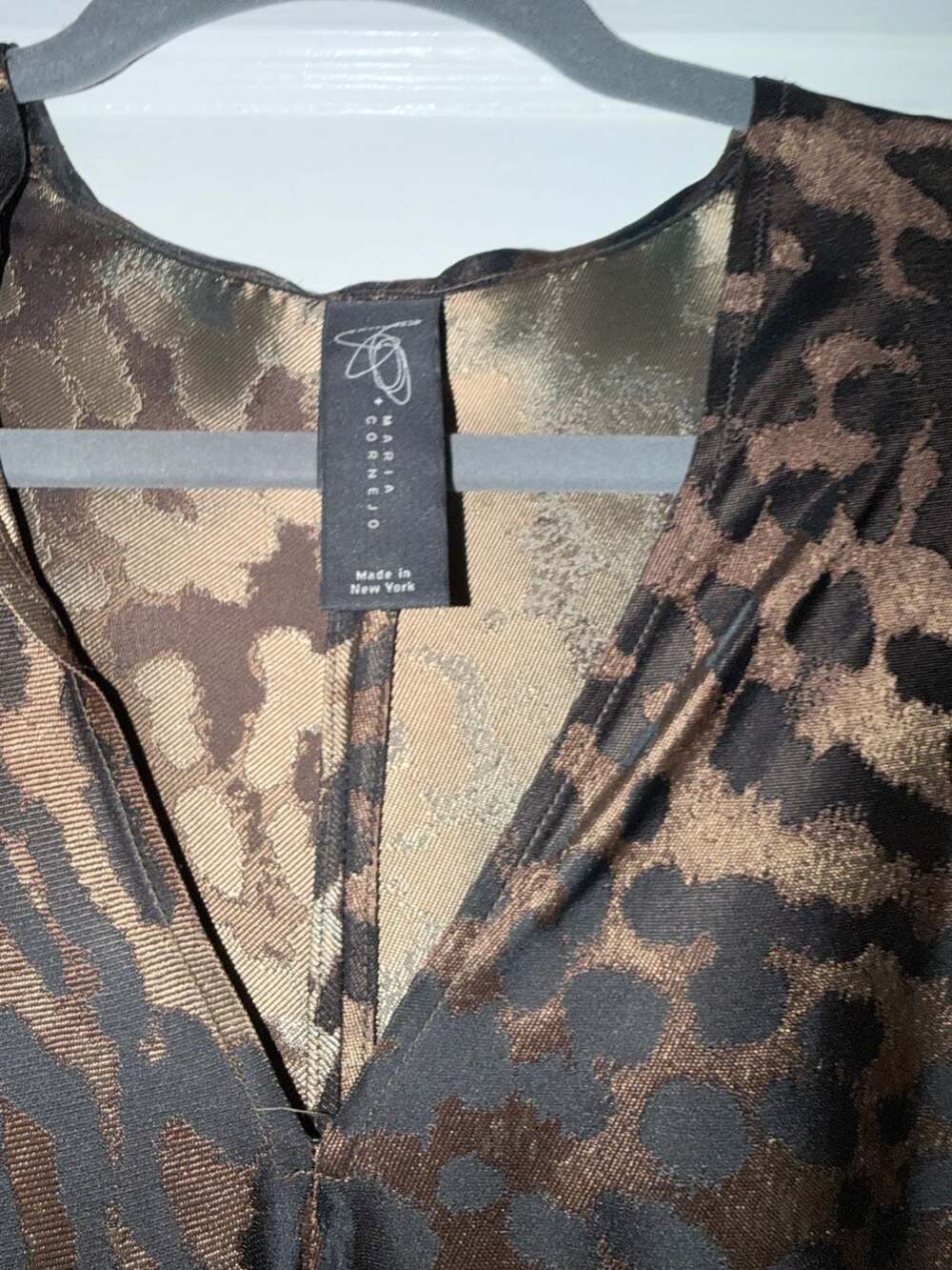 Zero + Maria Cornejo Leopard Print Batwing Kaftan Dress - Picture 3 of 4